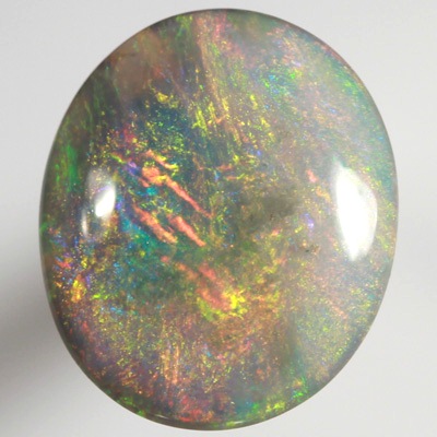 SOLID SEMI BLACK OPAL Bright flame of red, orange and green